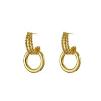 Brass Drop Earring, gold color plated, for woman, golden 