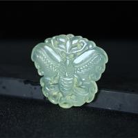 Jade New Mountain Pendant, Butterfly, Carved, DIY, green 