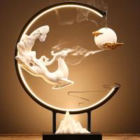 Porcelain Hanging Incense Burner, handmade, for home and office & durable & with LED light 