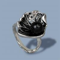 Латунный перстень драгоценных камней , Латунь, с Агат, эпоксидная смола, разный размер для выбора & Женский, продается PC