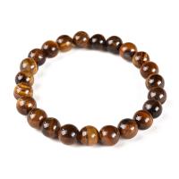 Tiger Eye Stone Bracelets, Round, fashion jewelry & Unisex Approx 20 cm 