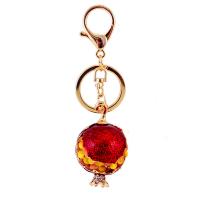 Zinc Alloy Key Chain Jewelry, with Cats Eye, Garnet, gold color plated, enamel 131mm 
