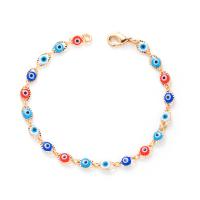 Evil Eye Jewelry Bracelet, Brass, with Resin, gold color plated & for woman cm 