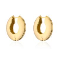 Brass Huggie Hoop Earring, real gold plated, fashion jewelry & for woman 