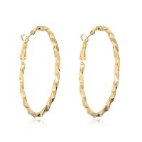 Brass Hoop Earring, real gold plated & for woman 