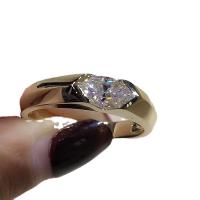 Zirkonia Messing Finger Ring, Pferdeauge, goldfarben plattiert, einstellbar & Micro pave Zirkonia & für Frau, Größe:6-8, verkauft von PC