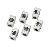 Zinc Alloy Jewelry Beads, Rectangle, antique silver color plated, DIY Approx 