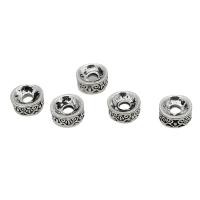 Zinc Alloy Spacer Beads, Flat Round, antique silver color plated, DIY Approx 