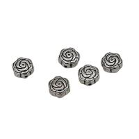 Zinc Alloy Flower Beads, antique silver color plated, DIY, 7.5mm, Approx 