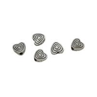 Abalorios de Aleación de Zinc Corazón, chapado en color de plata antigua, Bricolaje, 6x6mm, aproximado 100PCs/Bolsa, Vendido por Bolsa