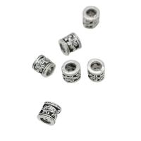 Zinc Alloy Jewelry Beads, Column, antique silver color plated, DIY & hollow Approx 