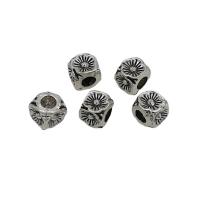 Zinc Alloy Flower Beads, Square, antique silver color plated, DIY Approx 