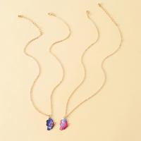 Enamel Zinc Alloy Necklace, with 5cm extender chain, Butterfly, gold color plated, 2 pieces & for woman Approx 45 cm 