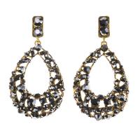 Zinc Alloy Rhinestone Drop Earring, Teardrop, plated, fashion jewelry & for woman & with rhinestone 