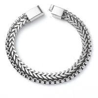 Titanium Steel Bracelet & Bangle, Double Layer & for man, original color 