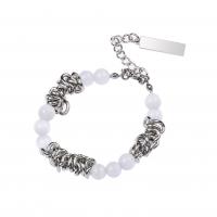 Titanium Steel Bracelet & Bangle, with Cats Eye, fashion jewelry & Unisex 