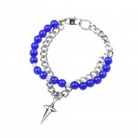 Titanium Steel Bracelet & Bangle, with Cats Eye, with 1.18inch extender chain, Cross, Double Layer & Unisex Approx 7 Inch 