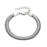 Titane bracelet en acier et bracelet, Acier titane, unisexe & normes différentes pour le choix & chaîne serpent, couleur originale, Vendu par PC