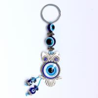 Evil Eye Key Chain, Zinc Alloy, with Glass, Owl, plated, portable & Unisex & evil eye pattern, 125mm 