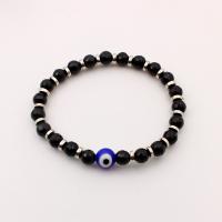 Evil Eye Jewelry Bracelet, Crystal, with Resin, Bohemian style & Unisex Approx 13 Inch 