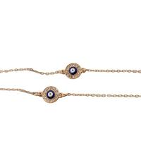 Evil Eye Jewelry Bracelet, Zinc Alloy, with Resin, 14K gold plated, Unisex & with rhinestone Approx 6.3 Inch 