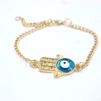 Evil Eye Jewelry Bracelet, Zinc Alloy, gold color plated, for woman & epoxy gel Approx 7-7.9 Inch 