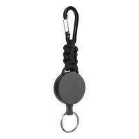 Zinc Alloy Easy Pulling Buckle, with ABS Plastic, Round, Unisex & retractable, black 