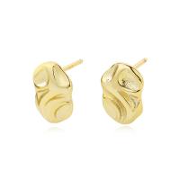 Sterling Silver Stud Earring, Argent sterling 925, Placage de couleur d'or, pour femme Vendu par paire