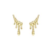 Sterling Silver Stud Earring, 925 Sterling Silver, gold color plated, for woman 