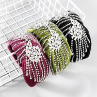 Hair Bands, Cloth, with Zinc Alloy, fashion jewelry & for woman & with rhinestone 67mm 