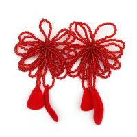 Glass Seed Beads Earring, Seedbead, fashion jewelry & for woman, red 