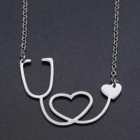 Stainless Steel Jewelry Necklace, 304 Stainless Steel, Stethoscope, Galvanic plating, Unisex & hollow Approx 40 cm 