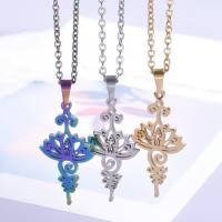 Stainless Steel Jewelry Necklace, 304 Stainless Steel, Flower, Vacuum Ion Plating, Unisex & hollow Approx 50 cm 