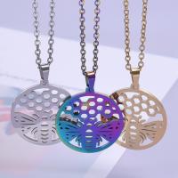 Stainless Steel Jewelry Necklace, 304 Stainless Steel, Flat Round, Vacuum Ion Plating, Unisex & hollow Approx 50 cm 