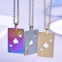 Stainless Steel Jewelry Necklace, 304 Stainless Steel, Poker, Vacuum Ion Plating, Unisex Approx 50 cm 