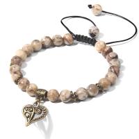 Gemstone Bracelets, with Zinc Alloy, Heart, gold color plated & adjustable & for woman .6 Inch 