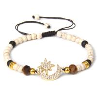 Gemstone Bracelets, with Zinc Alloy, Moon and Star, gold color plated & Unisex cm 