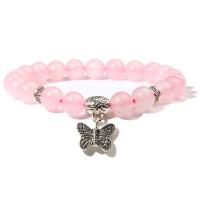 Gemstone Bracelets, with Zinc Alloy, Butterfly, silver color plated & Unisex .5 Inch 