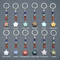 Gemstone Key Clasp, with Iron, Star, silver color plated & Unisex 105mm 