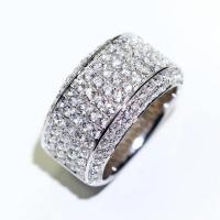 Cubic Zirconia Micro Pave Brass Finger Ring & micro pave cubic zirconia & for man, silver color 