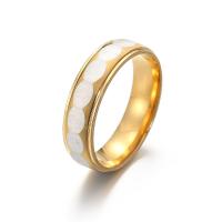 Stainless Steel Finger Ring, 304 Stainless Steel & for woman, golden, 6mm 