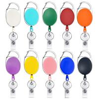 ABS Plastic Badge Holder, with Zinc Alloy, Round, Unisex & retractable 