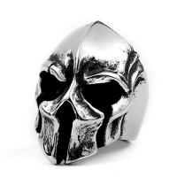 Titanium Steel Finger Ring, Skull, polished & for man & blacken, silver color 