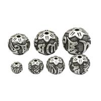 Sterling Silver Beads, 925 Sterling Silver, Round, plated silver color 