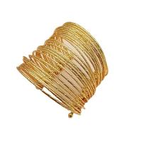 Iron Cuff Bangle, gold color plated, fashion jewelry & multilayer & for woman, 65mm 