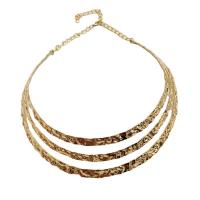 Zinc Alloy Necklace, gold color plated, three layers & fashion jewelry & for woman 3001 