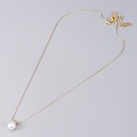 Plastic Pearl Necklace, 316L Stainless Steel, with Plastic Pearl, with 7cm extender chain, Vacuum Ion Plating, fashion jewelry & for woman, golden, 8mm Approx 40 