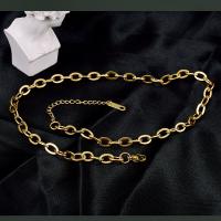 Halskette, 316 L Edelstahl, mit Verlängerungskettchen von 5cm, Vakuum-Ionen-Beschichtung, Modeschmuck & für Frau, goldfarben, Länge:ca. 35 , verkauft von PC