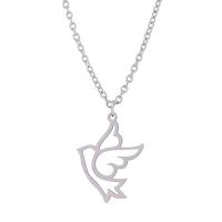 Stainless Steel Jewelry Necklace, 304 Stainless Steel, Bird, for woman & hollow, original color Approx 42-47 cm 