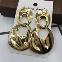 Zinc Alloy Drop Earring, Teardrop, gold color plated, for woman & hollow, 50-60mm 